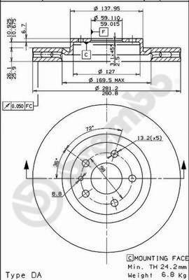 Breco BS 8094 - Гальмівний диск autocars.com.ua