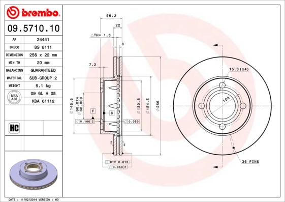 Breco BS 8111 - Тормозной диск avtokuzovplus.com.ua