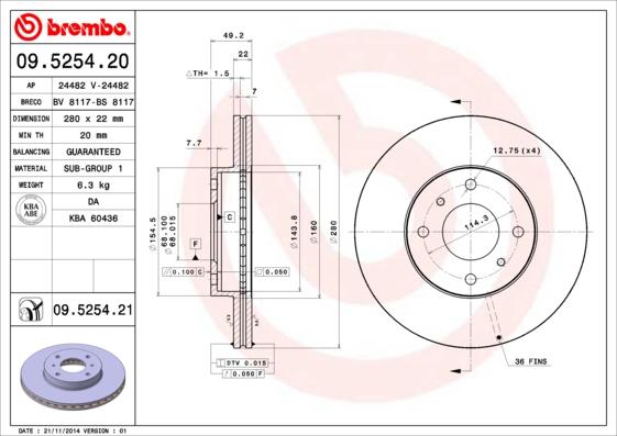 Breco BS 8117 - Гальмівний диск autocars.com.ua