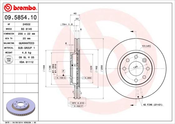 Breco BS 8145 - Тормозной диск avtokuzovplus.com.ua