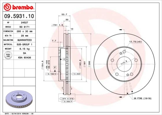 Breco BS 8171 - Тормозной диск avtokuzovplus.com.ua