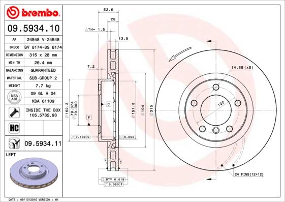 Breco BS 8174 - Гальмівний диск autocars.com.ua