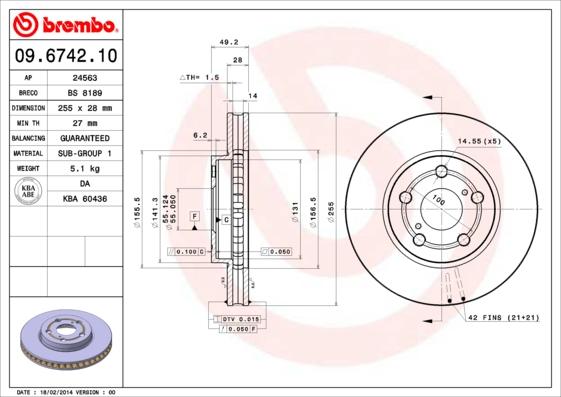 Breco BS 8189 - Тормозной диск avtokuzovplus.com.ua