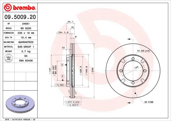 Breco BS 8220 - Гальмівний диск autocars.com.ua