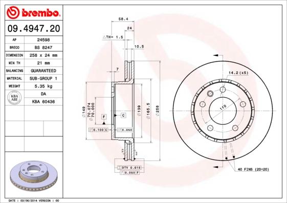 Breco BS 8247 - Тормозной диск avtokuzovplus.com.ua