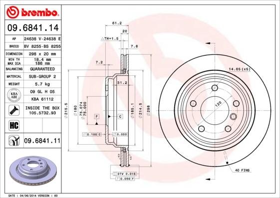 Breco BS 8255 - Гальмівний диск autocars.com.ua