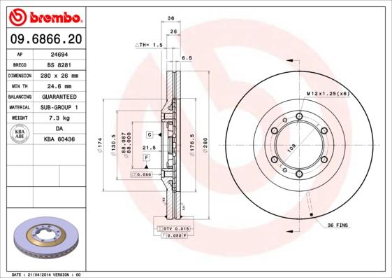 Breco BS 8281 - Гальмівний диск autocars.com.ua