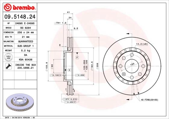 Breco BS 8284 - Тормозной диск avtokuzovplus.com.ua