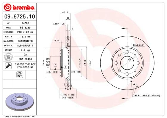 Breco BS 8289 - Гальмівний диск autocars.com.ua