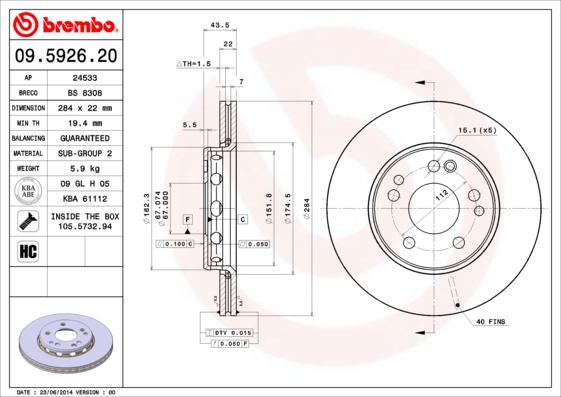 Breco BS 8308 - Гальмівний диск autocars.com.ua