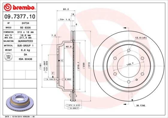 Breco BS 8326 - Гальмівний диск autocars.com.ua