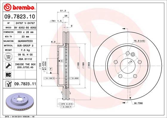 Breco BS 8352 - Гальмівний диск autocars.com.ua