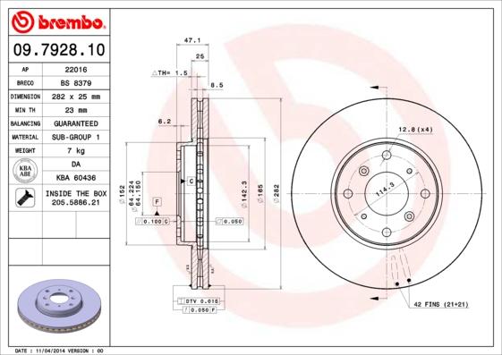 Breco BS 8379 - Гальмівний диск autocars.com.ua