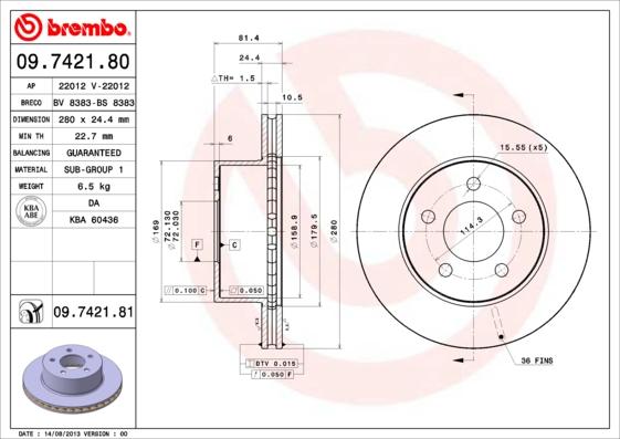 Breco BS 8383 - Гальмівний диск autocars.com.ua