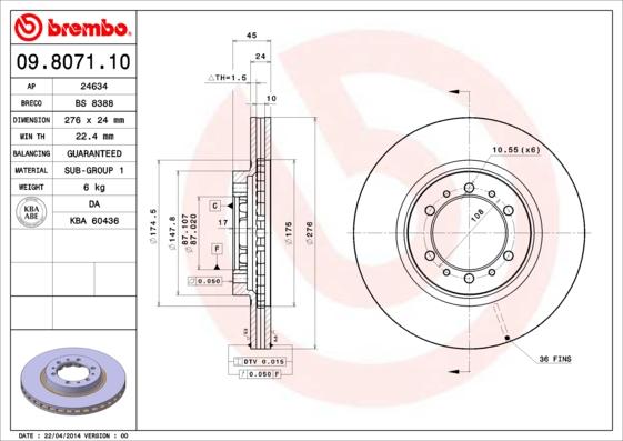 Breco BS 8388 - Тормозной диск avtokuzovplus.com.ua