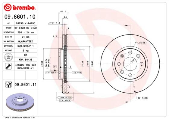 Breco BS 8422 - Гальмівний диск autocars.com.ua