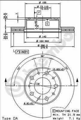 Breco BS 8439 - Тормозной диск avtokuzovplus.com.ua