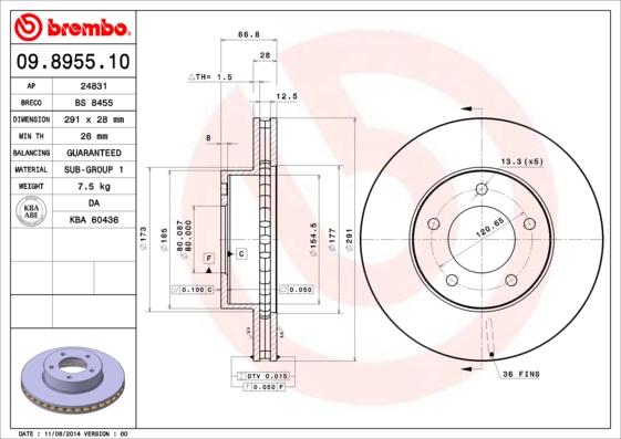 Breco BS 8455 - Тормозной диск avtokuzovplus.com.ua