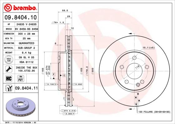 Breco BS 8459 - Гальмівний диск autocars.com.ua