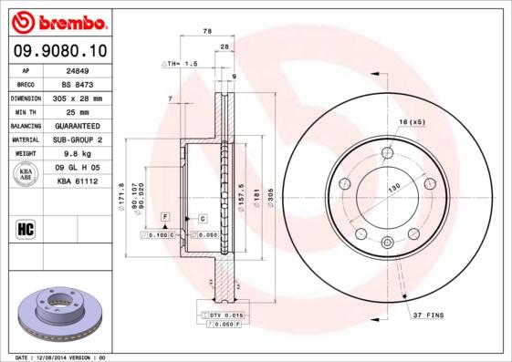 Breco BS 8473 - Тормозной диск avtokuzovplus.com.ua