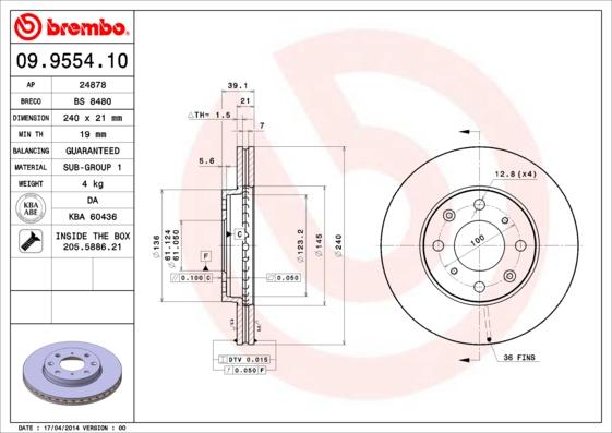 Breco BS 8480 - Тормозной диск avtokuzovplus.com.ua