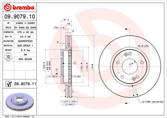 Breco BV 8485 - Гальмівний диск autocars.com.ua