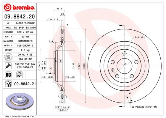 Breco BS 8494 - Гальмівний диск autocars.com.ua