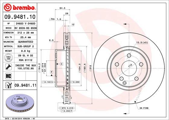 Breco BS 8509 - Гальмівний диск autocars.com.ua