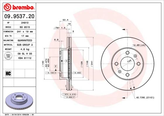 Breco BS 8515 - Гальмівний диск autocars.com.ua