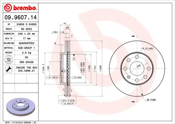 Breco BS 8522 - Тормозной диск avtokuzovplus.com.ua