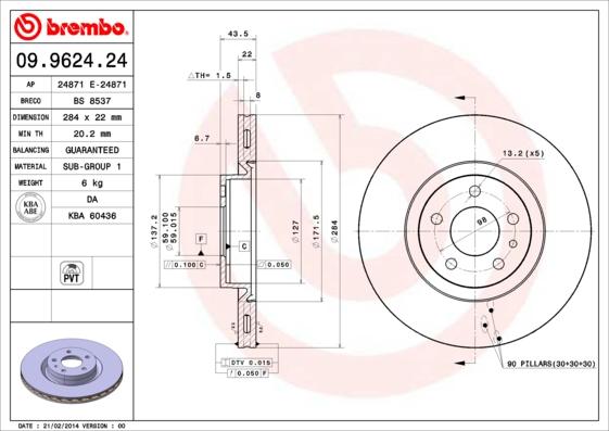 Breco BS 8537 - Гальмівний диск autocars.com.ua