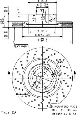 Breco BS 8543 - Гальмівний диск autocars.com.ua