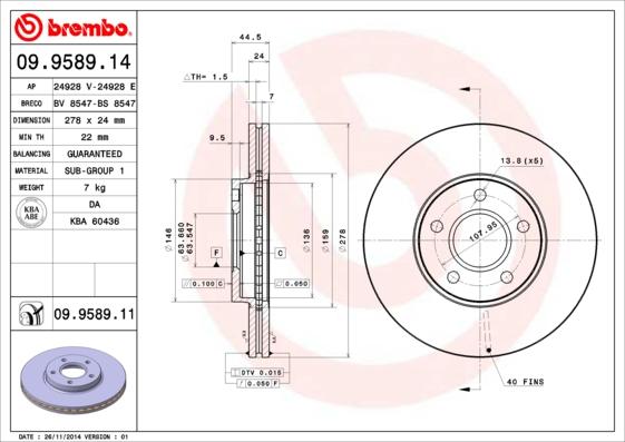 Breco BS 8547 - Тормозной диск avtokuzovplus.com.ua