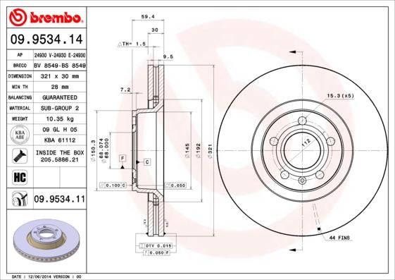 Breco BS 8549 - Тормозной диск avtokuzovplus.com.ua