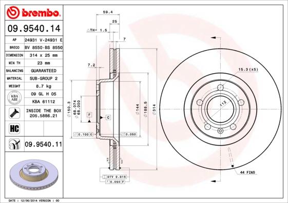 Breco BS 8550 - Гальмівний диск autocars.com.ua