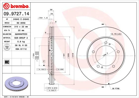 Breco BS 8559 - Тормозной диск avtokuzovplus.com.ua