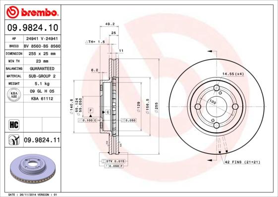 Breco BS 8560 - Гальмівний диск autocars.com.ua