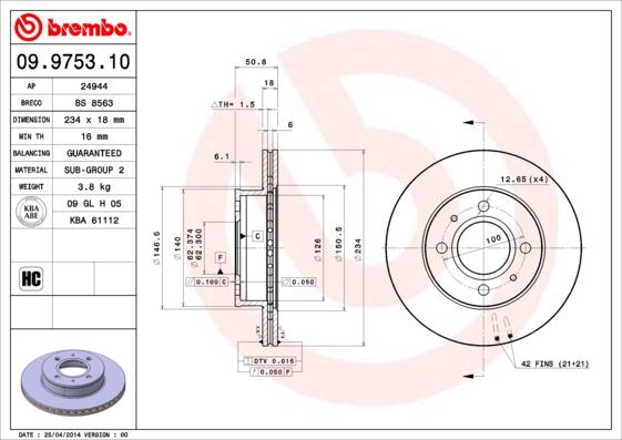 Breco BS 8563 - Тормозной диск avtokuzovplus.com.ua