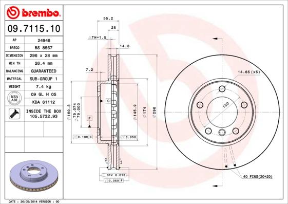 Breco BS 8567 - Тормозной диск avtokuzovplus.com.ua