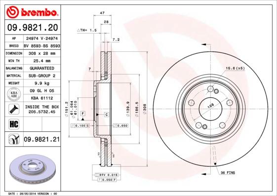 Breco BV 8593 - Тормозной диск avtokuzovplus.com.ua