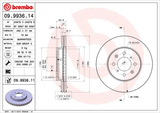 Breco BS 8597 - Тормозной диск avtokuzovplus.com.ua