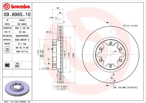 Breco BS 8603 - Тормозной диск avtokuzovplus.com.ua