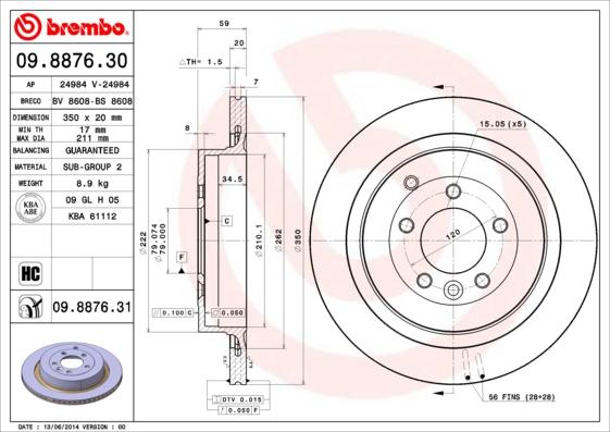 Breco BV 8608 - Тормозной диск avtokuzovplus.com.ua