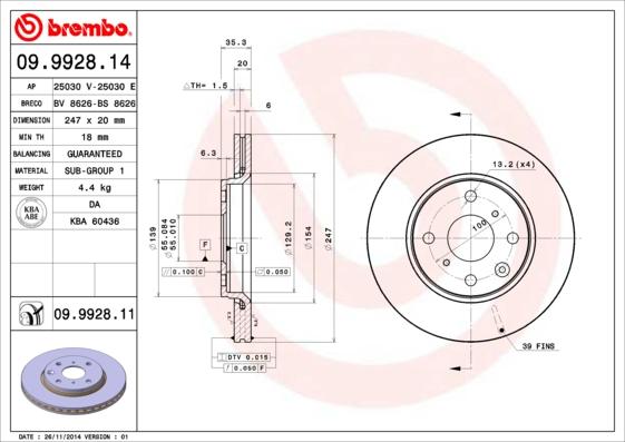 Breco BS 8626 - Тормозной диск avtokuzovplus.com.ua