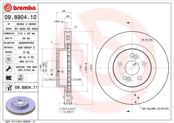 Breco BS 8652 - Гальмівний диск autocars.com.ua