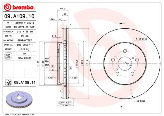 Breco BS 8671 - Гальмівний диск autocars.com.ua