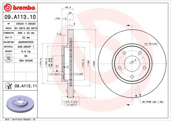 Breco BS 8673 - Гальмівний диск autocars.com.ua