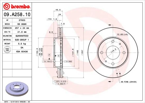 Breco BS 8690 - Тормозной диск avtokuzovplus.com.ua