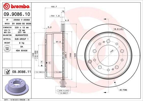 Breco BS 8698 - Тормозной диск avtokuzovplus.com.ua