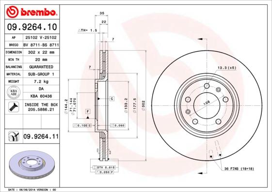 Breco BV 8711 - Тормозной диск avtokuzovplus.com.ua